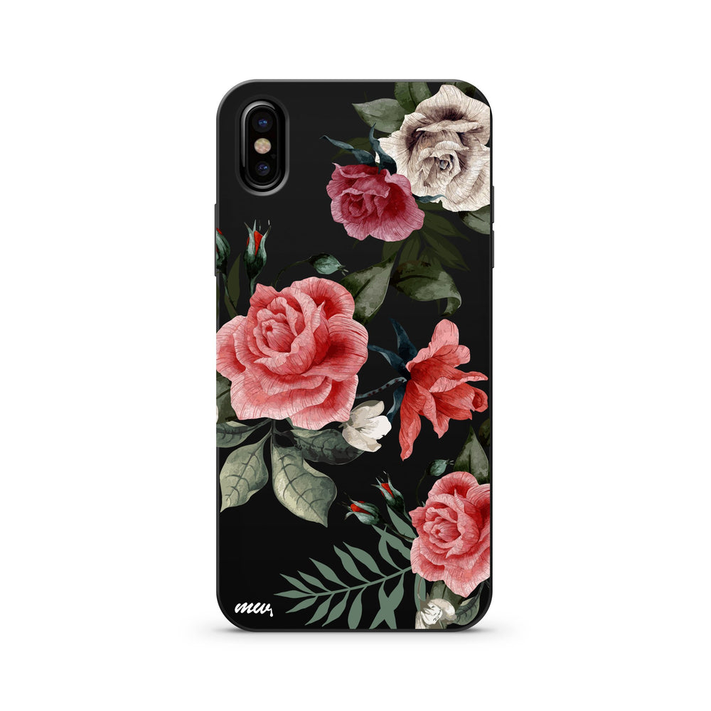Black Wood Printed iPhone Case / Samsung Case Phone Cover - Petals