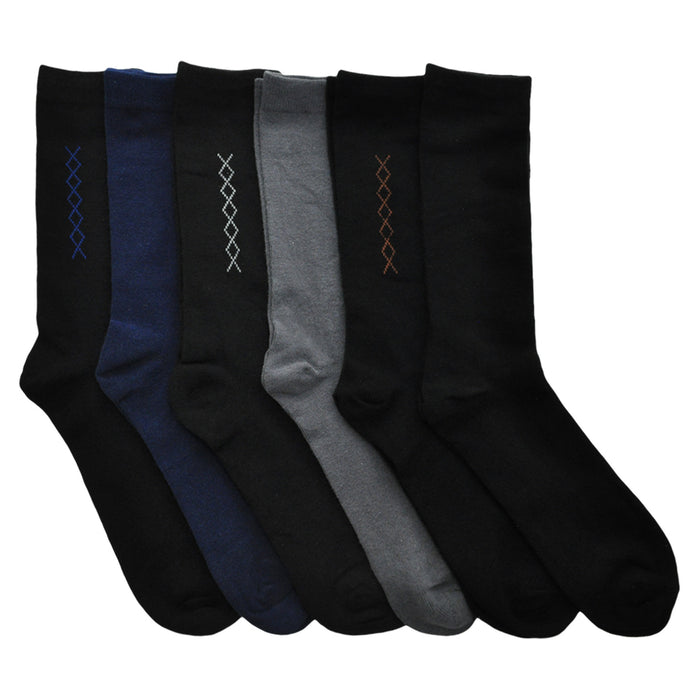 Swan Men's Cotton Dress Socks (6-Pairs)