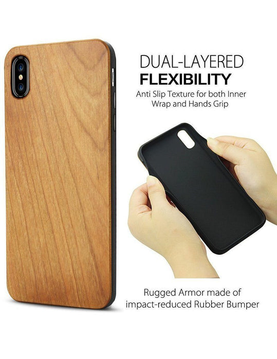Wooden Phone Case - For iPhone and Samsung   - Husky Wolf