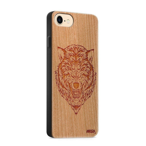 Wooden Phone Case - For iPhone and Samsung   - Husky Wolf